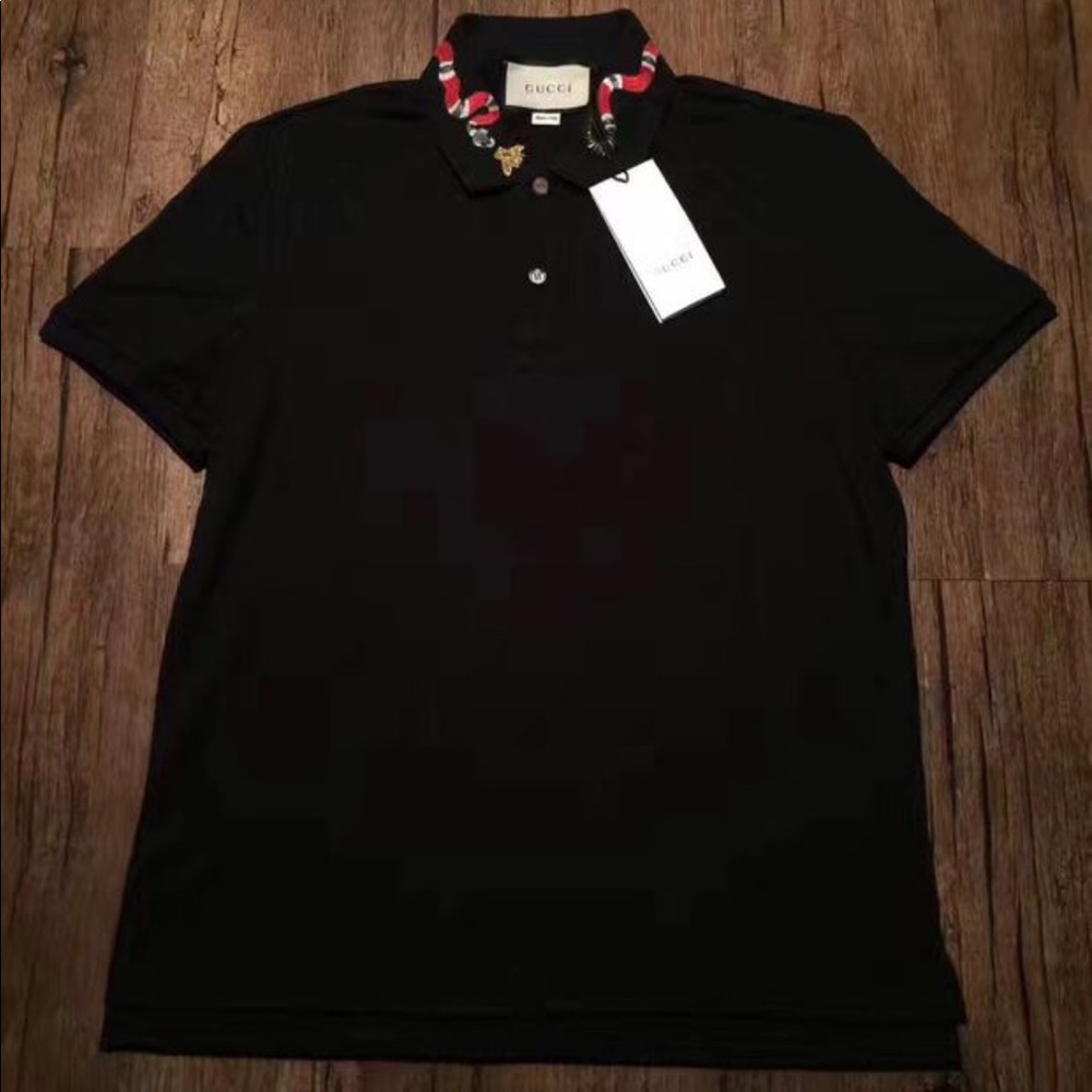 Gucci Cotton Polo With Kingsnake Embroidery